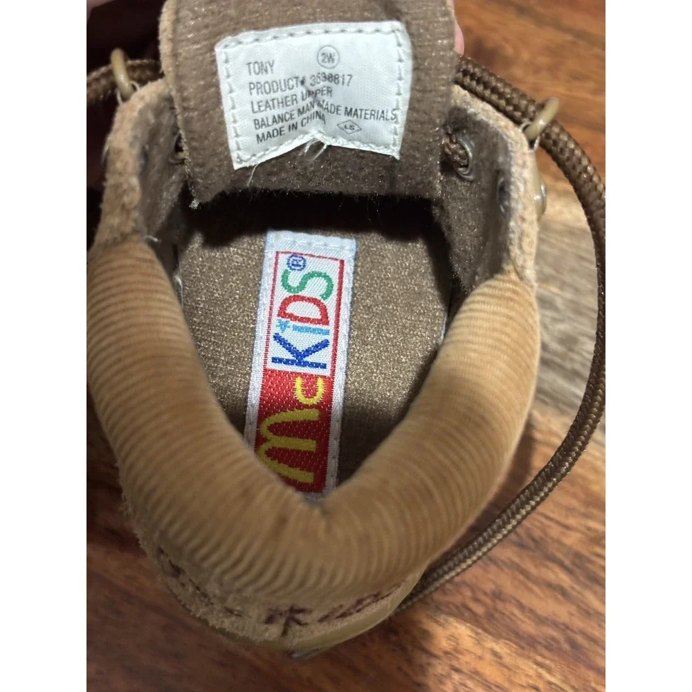 Vtg McDonalds Infant Shoes Size 2, McKids Brown Leather Shoes Rare 90s-00s Shoes